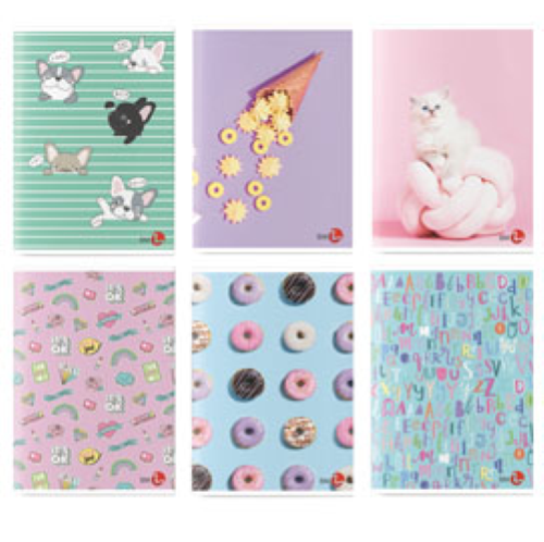 BE MORE BAMBINA QUADERNO PUNTO METALLICO 80GR 210X297 mm A4 40 FOGLI A QUADRETTI 10 FANTASIE ASSORTITE CONF 10 Pz.